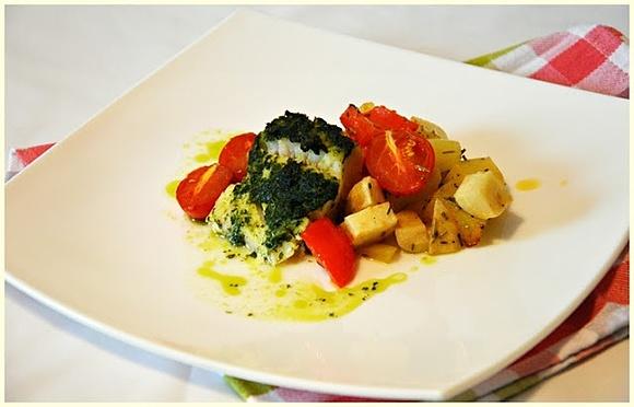 Polędwica z dorsza w pietruszkowym pesto