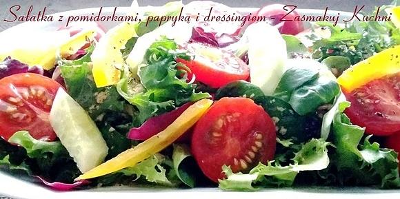Sałatka z pomidorkami, papryką i dressingiem