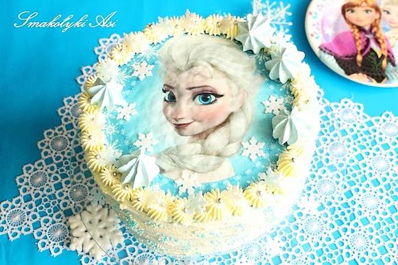 Tort ptasie mleczko frozen na urodziny dla dzieci