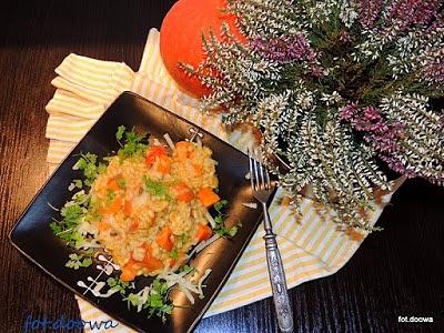 Dyniowe risotto z pieczarkami
