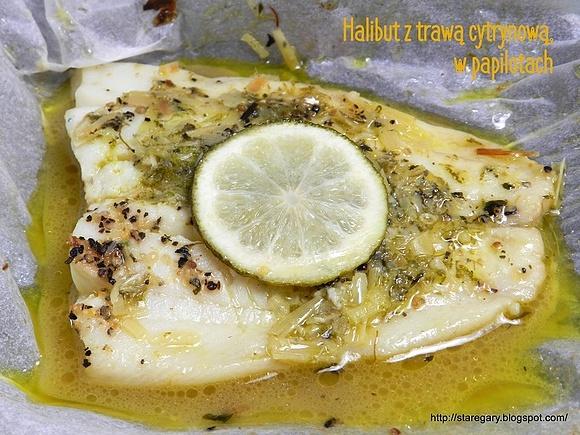 Halibut z trawą cytrynową w papilotach