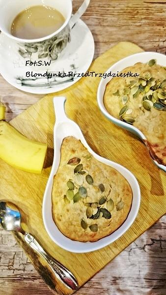 Płatki gryczane zapiekane z bananem i serem