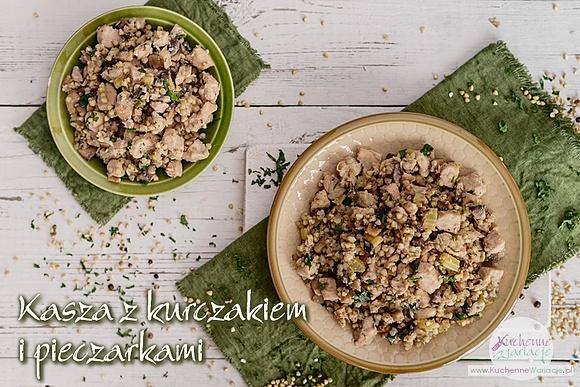 Kasza gryczana z kurczakiem i pieczarkami