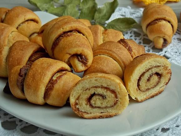 Rogaliki z kremem czekoladowym i nutellą