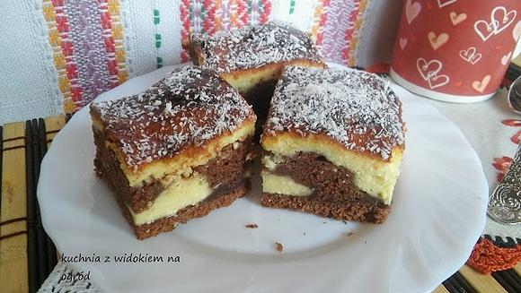 Murzynek z serem sernik izaura ciasto czekoladowo serowe