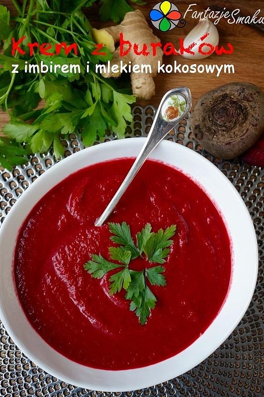 Krem z buraków z imbirem i mlekiem kokosowym