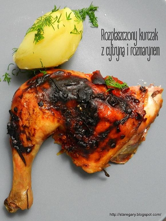Rozpłaszczony kurczak z cytryną i rozmarynem