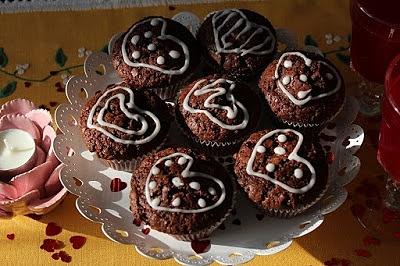 Muffinki czekoladowe na Walentynki