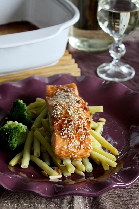 Pieczony łosoś teriyaki