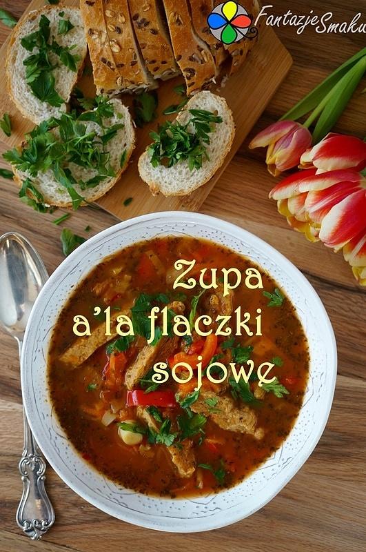 Zupa a'la flaczki sojowe