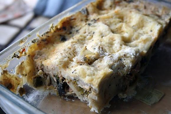 Cannelloni z porem mięsem i serem ricotta