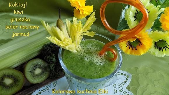 Koktajl kiwi, gruszka, seler naciowy i jarmuż