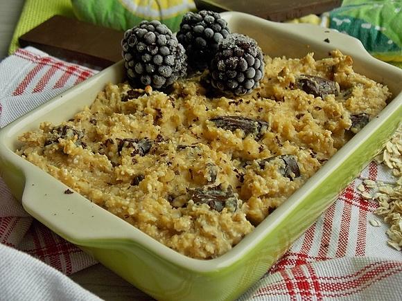 Pieczona owsianka z ricottą i czekoladą