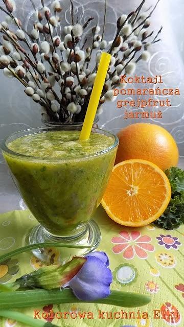 Koktajl pomarańcza, grejpfrut i jarmuż
