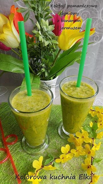 Koktajl pomarańczowo-dyniowy z bananem i jarmużem