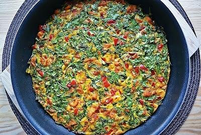 Obiadowy omlet z kurczakiem
