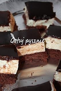 Ptasie mleczko ciasto z polewą czekoladową
