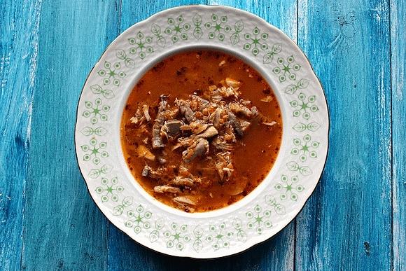 Aromatyczne flaczki drobiowe z dodatkiem boczniaków