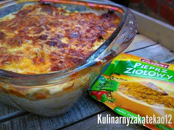 Zapiekanka ziemniaczana z resztek szynki i brokuła