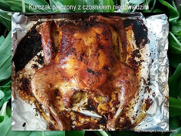 Kurczak pieczony z czosnkiem niedźwiedzim