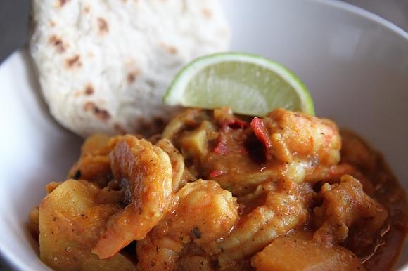 Karaibskie curry z krewetek