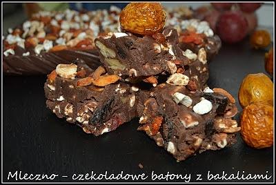 Mleczno czekoladowe batony z bakaliami