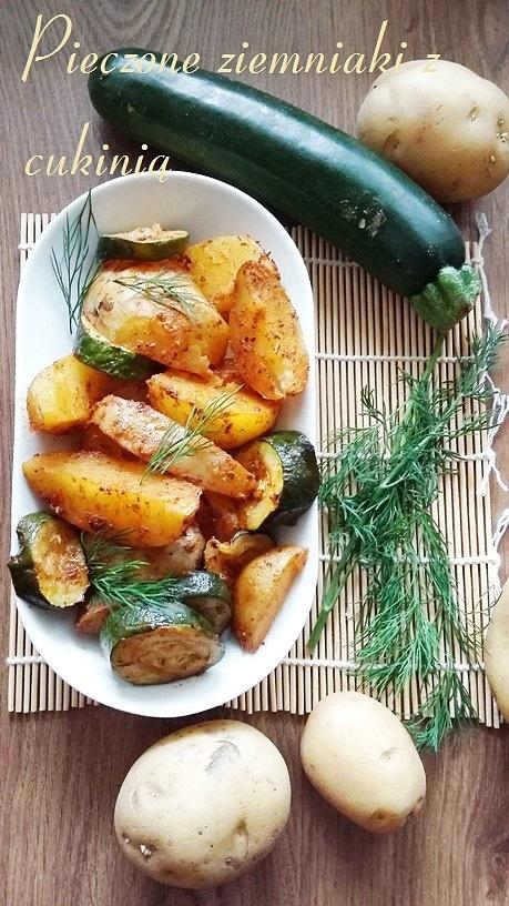 Pieczone ziemniaki z cukinią