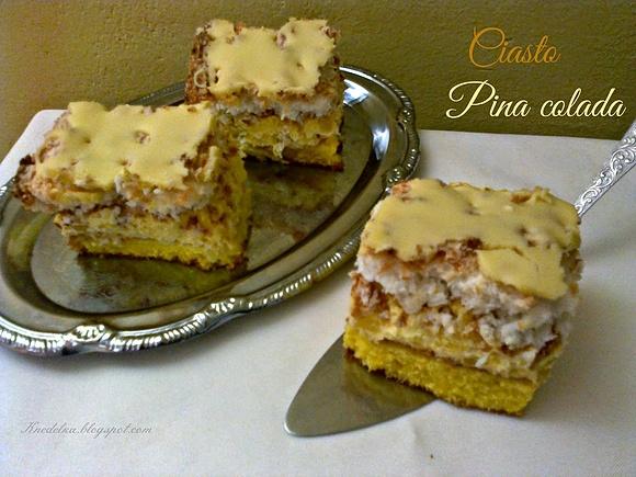 Ciasto pina colada z ananasem i kokosową bezą