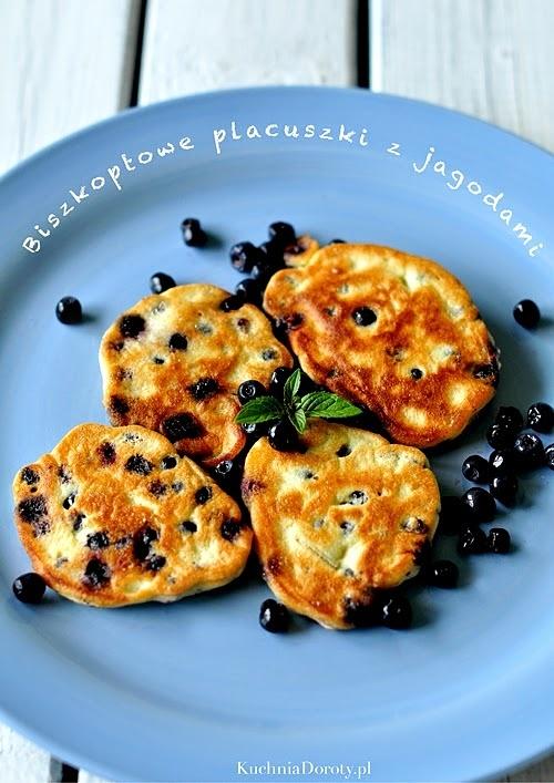 Placki biszkoptowe z jagodami