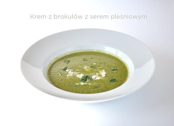 Zupa krem z brokułów z serem pleśniowym i grillowaną gruszką