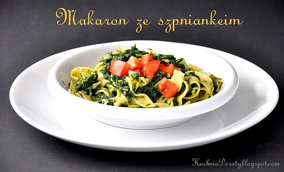 Makaron ze szpinakiem