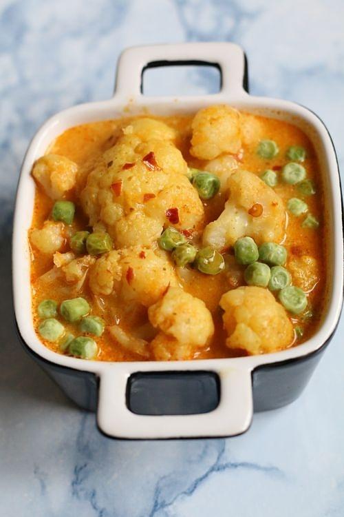 Curry z kalafiorem i zielonym groszkiem Thermomix