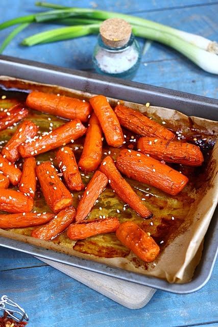 Pikantne pieczone marchewki