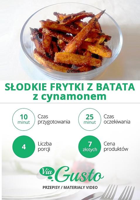 Słodkie frytki z batata z cynamonem