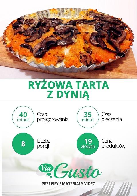 Wytrawna tarta na ryżowym cieście z dynią