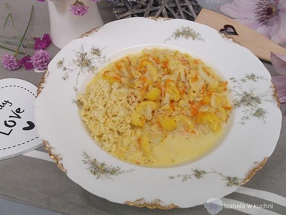Zupa z smażonych warzyw z kaszą jaglaną