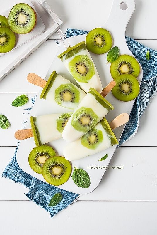 Lody jogurtowe z kiwi i awokado na patyku bez cukru