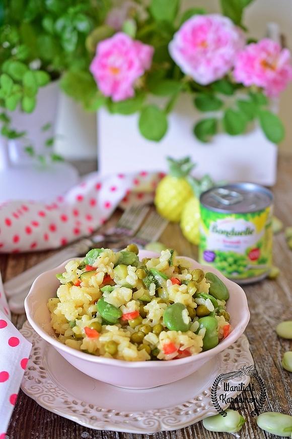 Risotto z groszkiem i warzywami