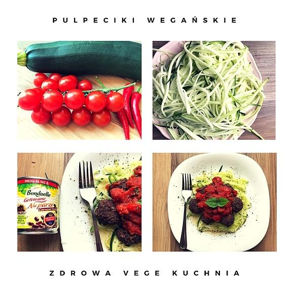 Wegańskie pulpeciki z fasoli z cukiniowym makaronem