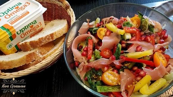 Sałata rzymska z grillowaną margaryną Optima omega 3