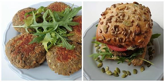 Bezglutenowe wege burgery z zielonej soczewicy
