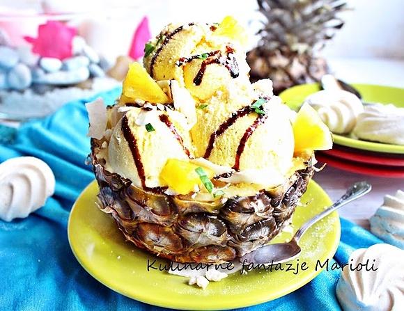Lody ananasowo kokosowe domowe