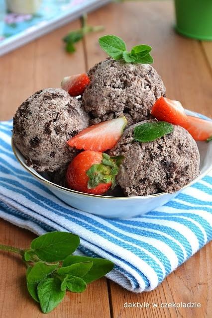 Lody brownie z kawałkami ciasta czekoladowego bez maszynki