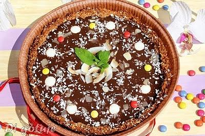 Tarta kokosowo-migdałowa z kremem czekoladowym bez cukru i mąki