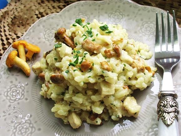 Risotto ze świeżymi kurkami