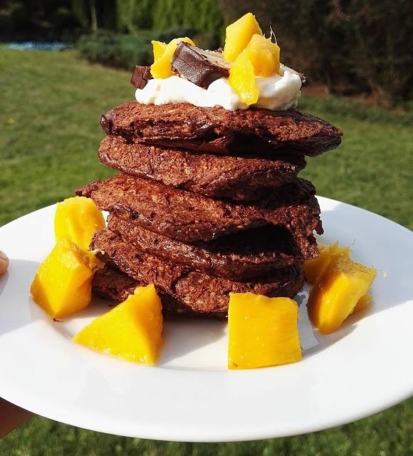 Owsiane placuszki czekoladowe z mango