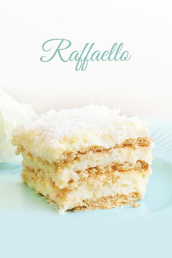 Ciasto Raffaello - kokosowe, kremowe, bez pieczenia