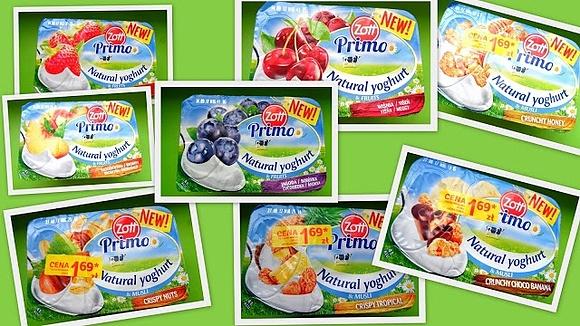 Jogurty naturalne z dodatkami Zott Primo
