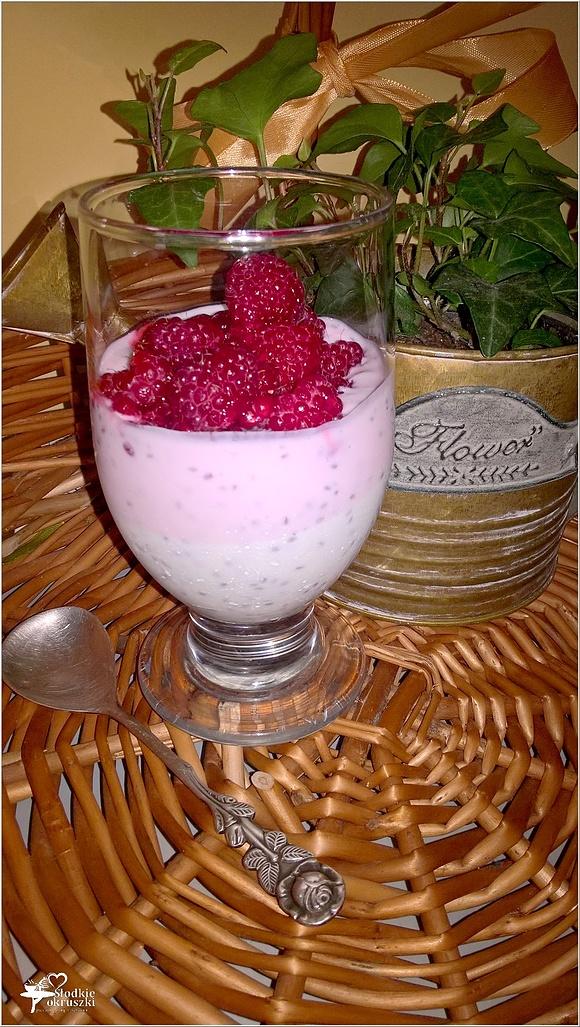 Lekki malinowy deser chia