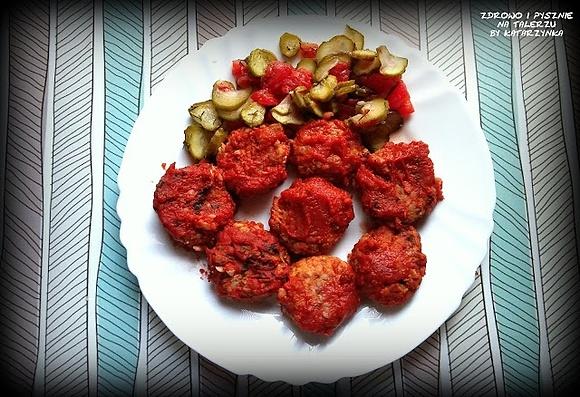 Zapiekane kaszowe pulpety w sosie pomidorowym